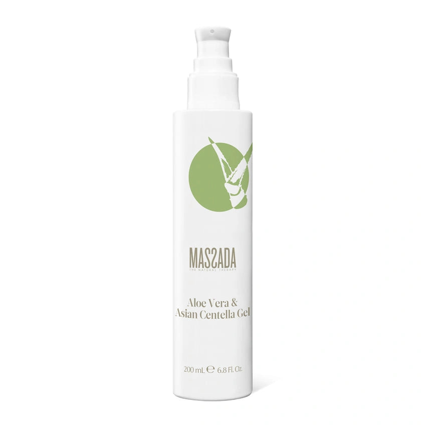 Massada Aloe Vera & Asian Centella Gel 200 ml in een elegante verpakking voor huidherstel en kalmering