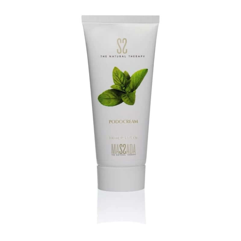 Massada - Podocream 100ml tube met muntbladeren voor ontspannen benen en voeten, verzorgend en hydraterend.