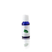 Massada Tea Tree Essential Oil 15ml in een blauwe glazen fles, ideaal voor huidverzorging en acne behandeling.