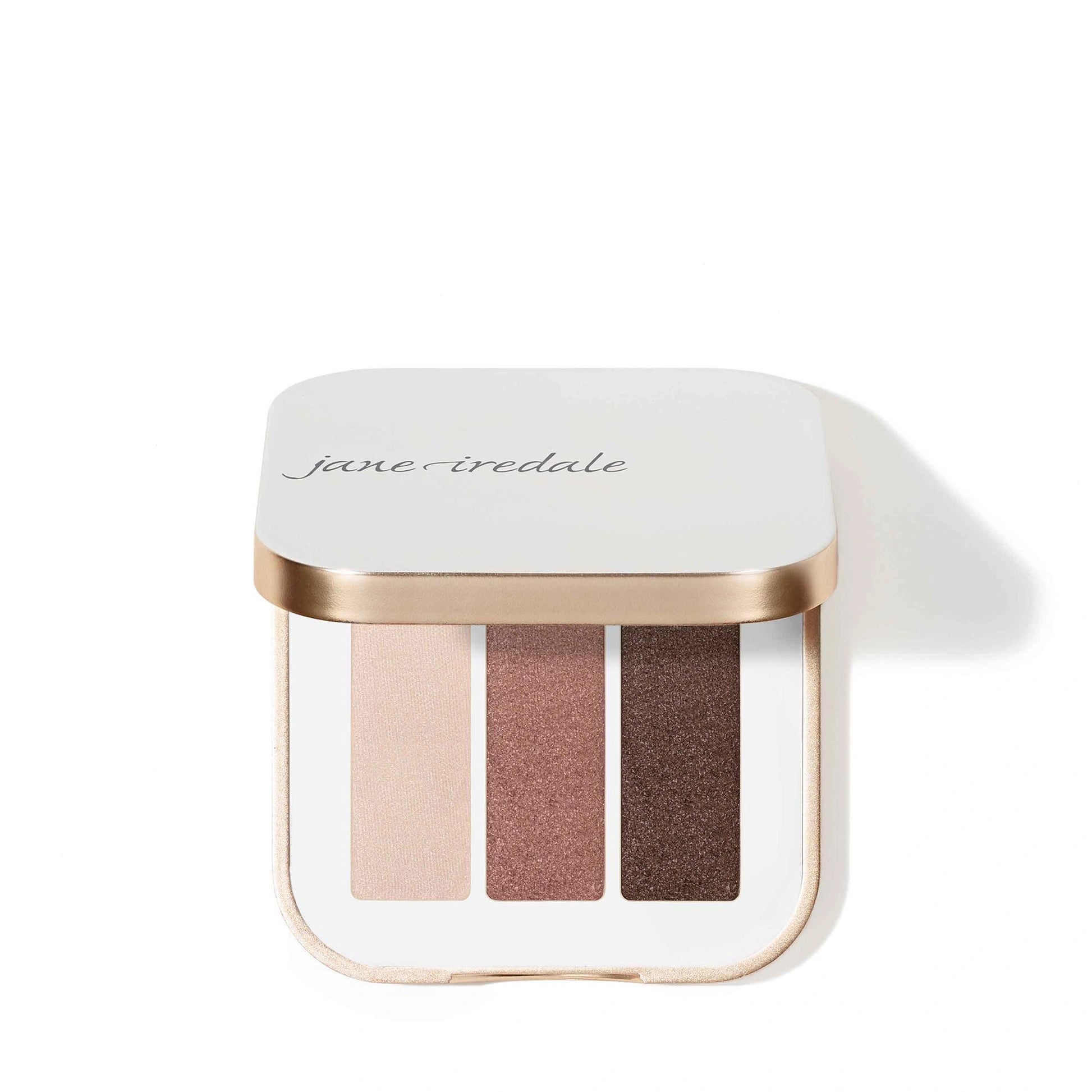 Jane Iredale PurePressed Eye Shadow Triple Pink Quartz 2,1g met matte en shimmery roze tinten voor een romantische look.