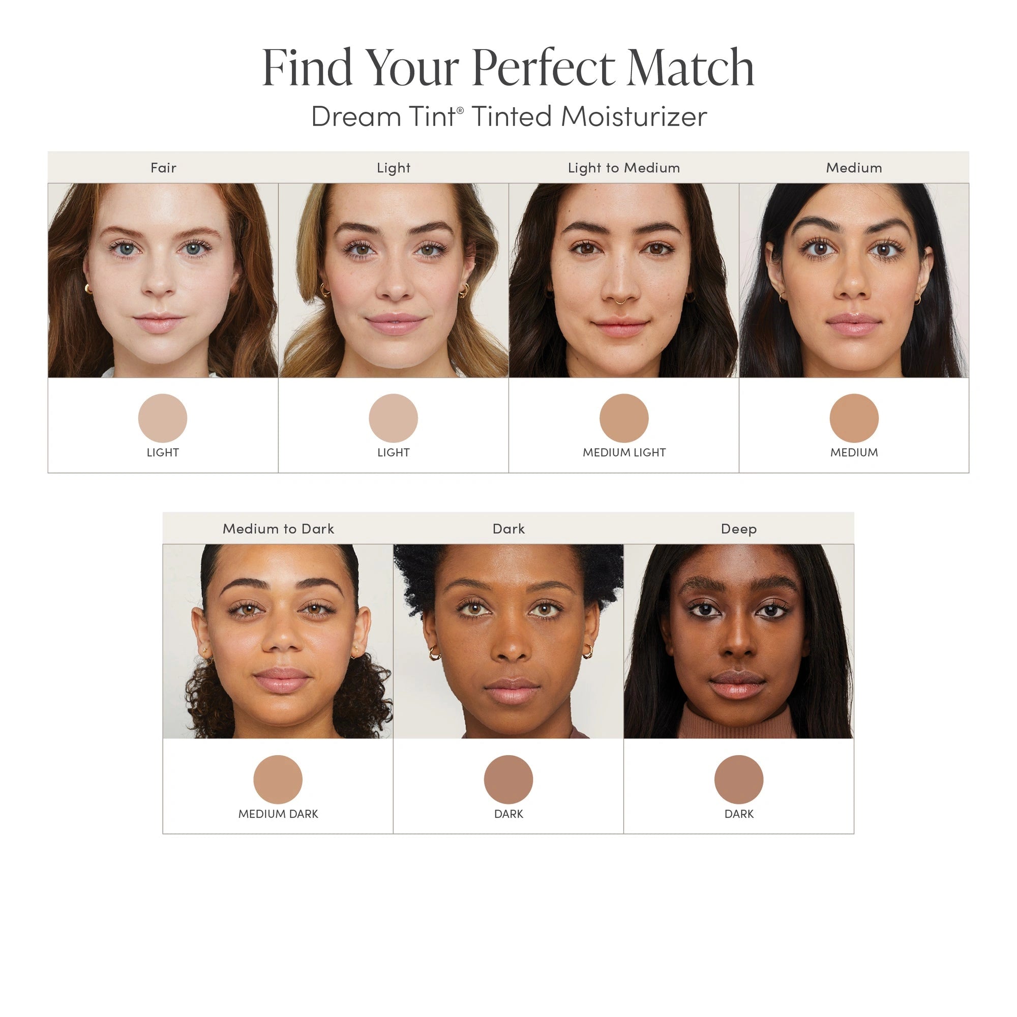 Jane Iredale Dream Tint® Tinted Moisturizer SPF15 Warm Bronze 50ml kleurvergelijking met huidtinten en overeenkomsten