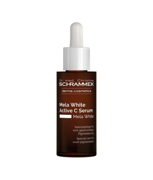 Schrammek Brightening Active C Serum 30ml met pipet voor het verminderen van hyperpigmentatie en een stralende teint.