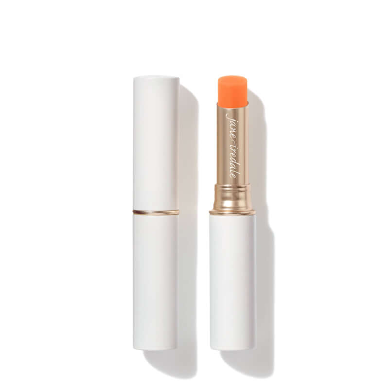Jane Iredale Just Kissed Lip Cheek Stain Forever Peach 3g in warme perzik kleur, glanzend lip- en wangstain voor een frisse uitstraling.