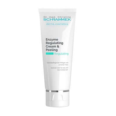 Schrammek Enzyme Regulating Cream & Peeling 75ml in tube, perfect for sensitive skin and natural exfoliation.