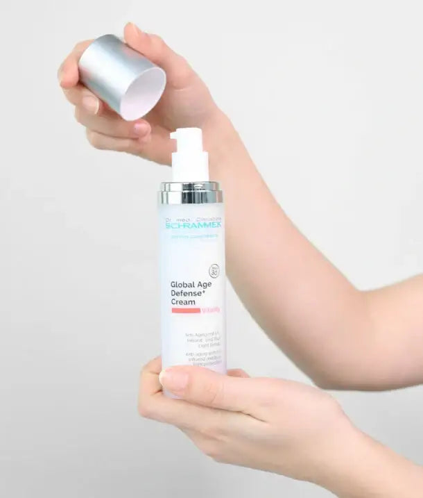Dr Schrammek Global Age Defense+ Cream SPF30 50ml, huidverzorgingscrème met pomp, anti-aging met UV-bescherming