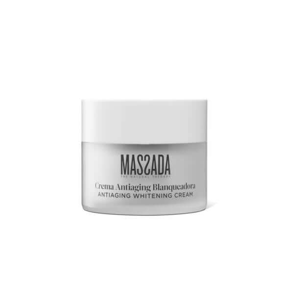 Massada - Antiaging Whitening Cream 50ml in een elegante pot, perfect voor het verhelderen van de rijpere huid.