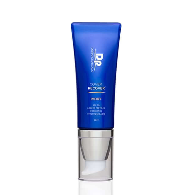 DP Dermaceuticals Cover Recover Ivory SPF30 20ml tube met hydraterende formule voor een frisse huid.