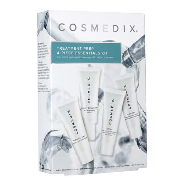 Cosmedix Treatment Prep Starterkit 4x 15ml, complete set van vier huidverzorgingsproducten voor optimale voorbereiding op behandelingen.