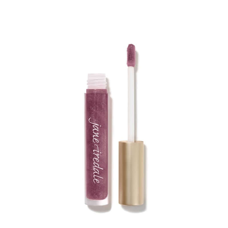 Jane Iredale HydroPure™ Hyaluronic Lip Gloss - Kir Royale 3.75g in a shimmering plum shade, with applicator for easy use.