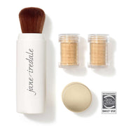 Jane Iredale Powder Me SPF30 Dry Sunscreen Brush Tanned 5g met bronzer en navulbare poederdispenser voor optimale zonbescherming.