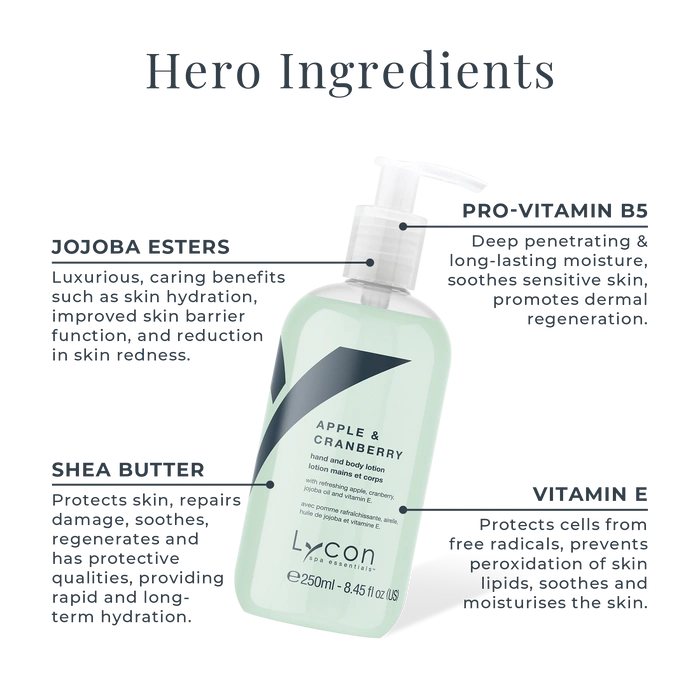 Lycon Apple & Cranberry Hand & Body Lotion 250ml