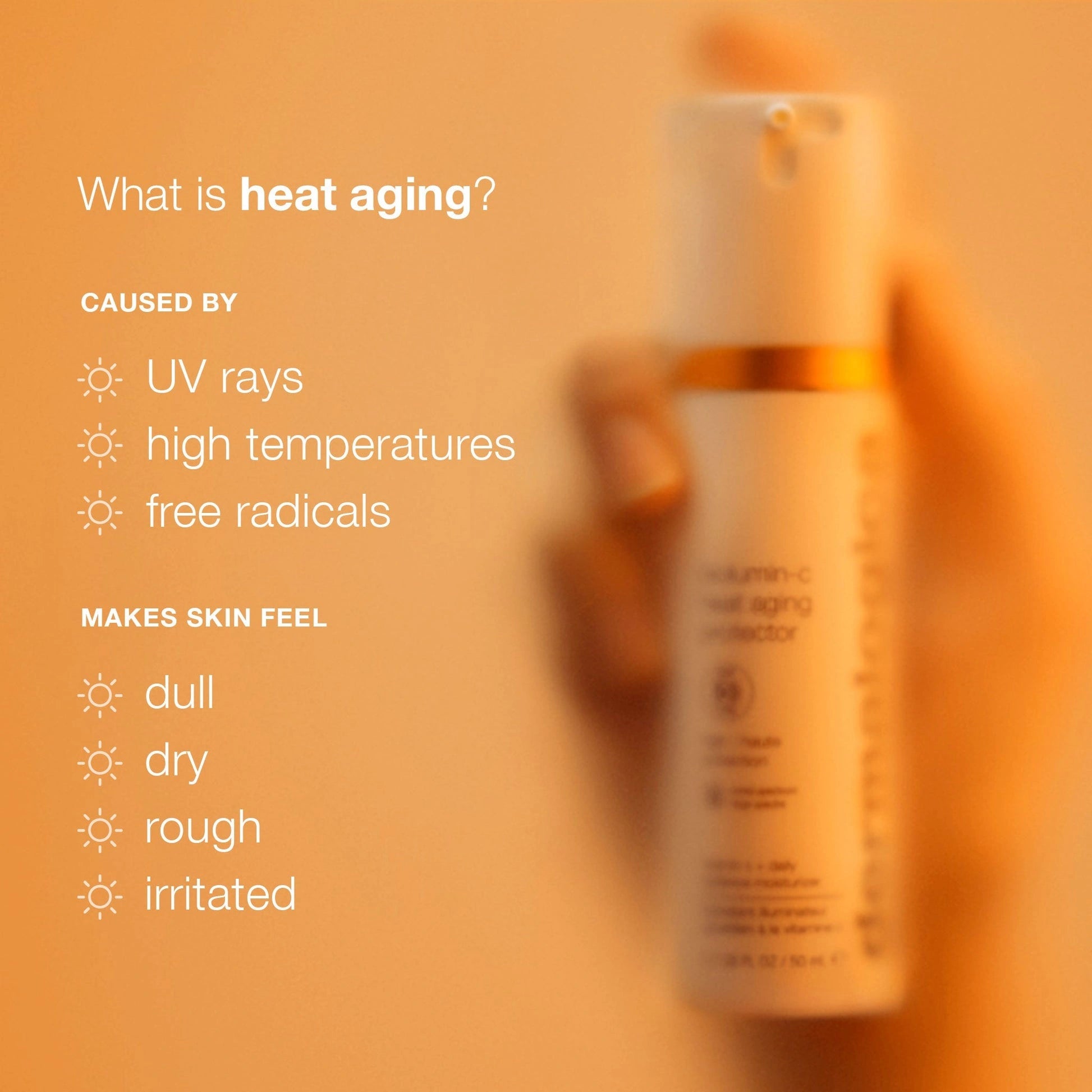 Dermalogica BioLumin-C Heat Aging Protector SPF50 50ml met uitleg over heat aging en huidproblemen