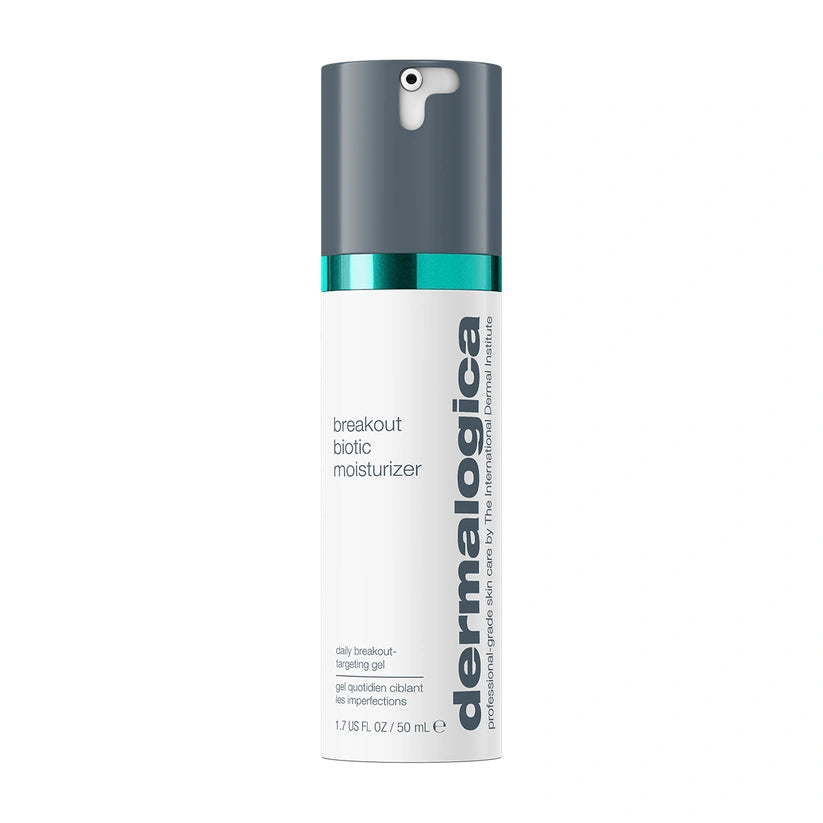 Dermalogica Breakout Biotic Moisturizer 50ml met prebiotische gel-crème voor een heldere huid en vermindering van onzuiverheden.