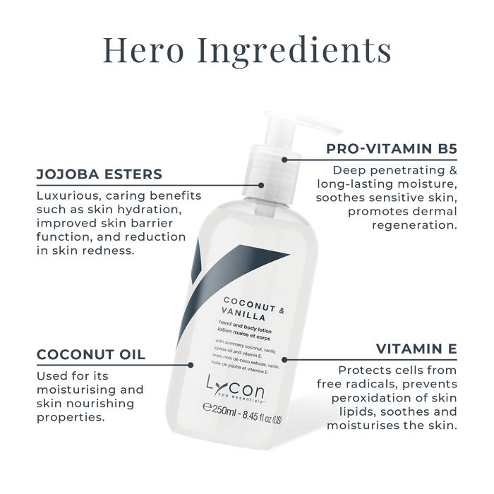 Lycon Coconut & Vanilla Hand & Body Lotion 250ml