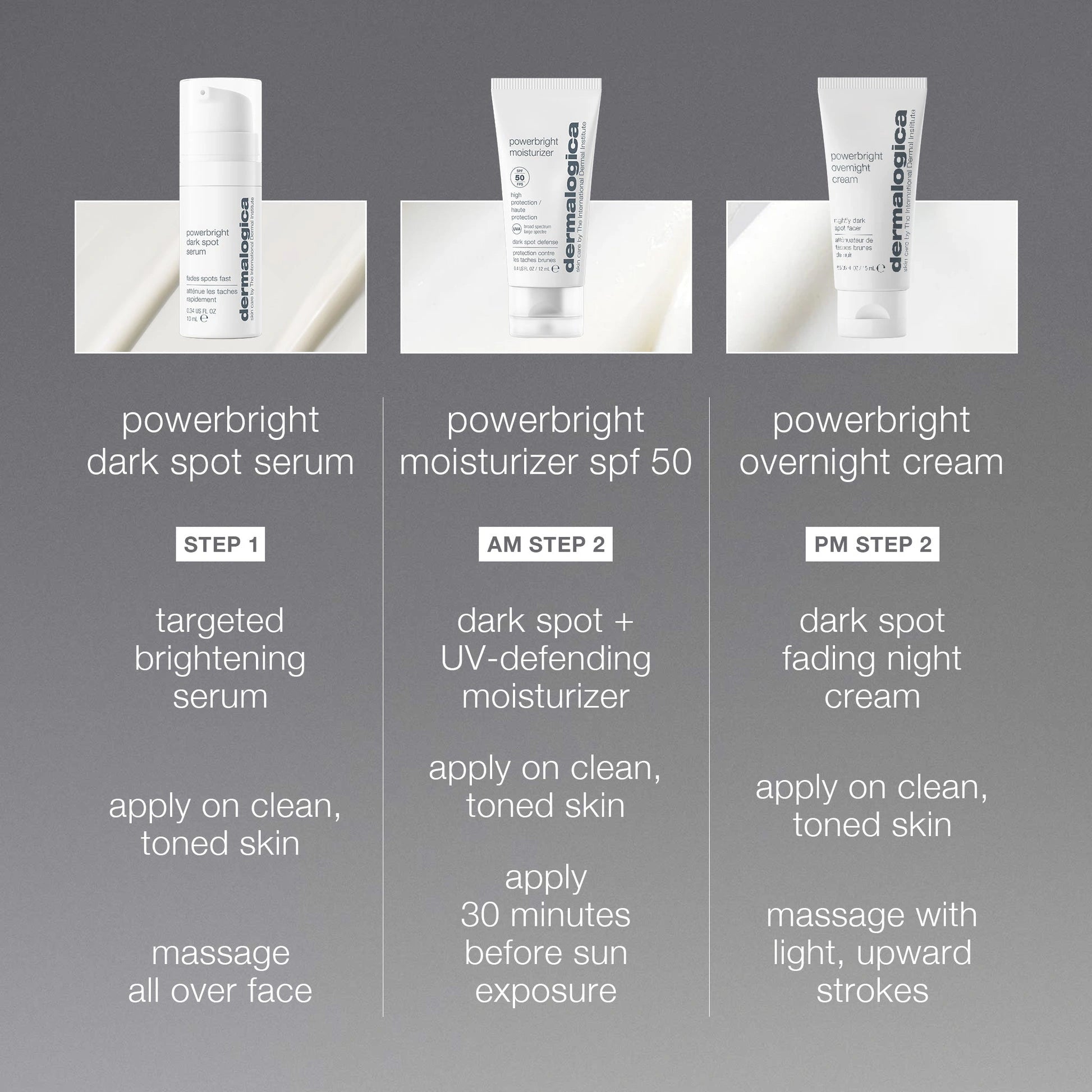 Dermalogica PowerBright Dark Spot Solutions Kit 37ml met serum, moisturizer en nachtcrème voor een egale teint