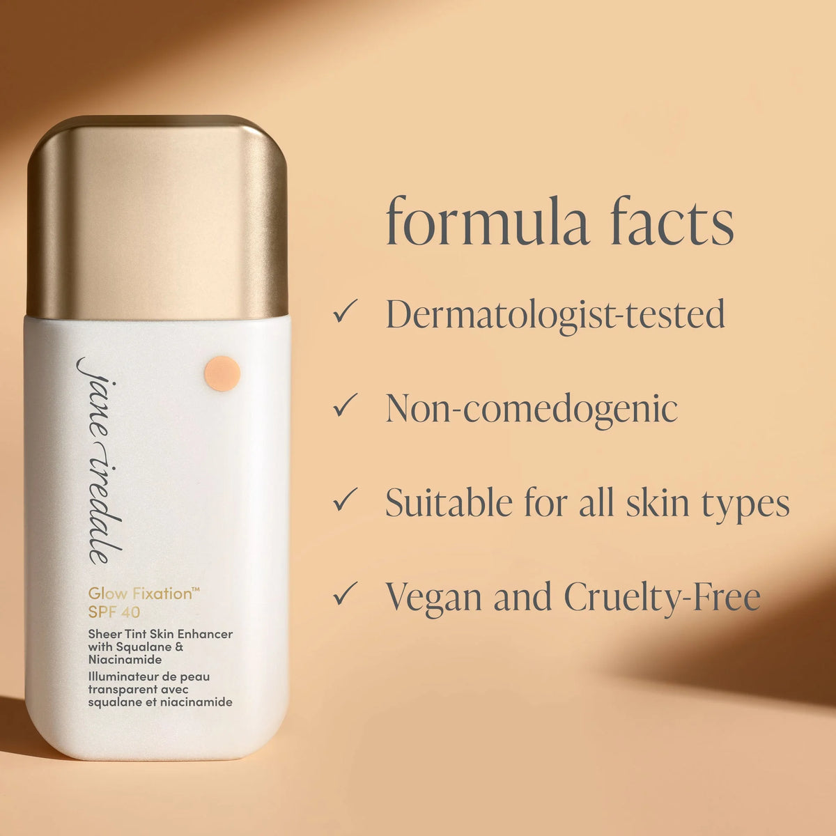 Jane Iredale Glow Fixation SPF 40 Sheer Tint Skin Enhancer Fair to Light 40ml