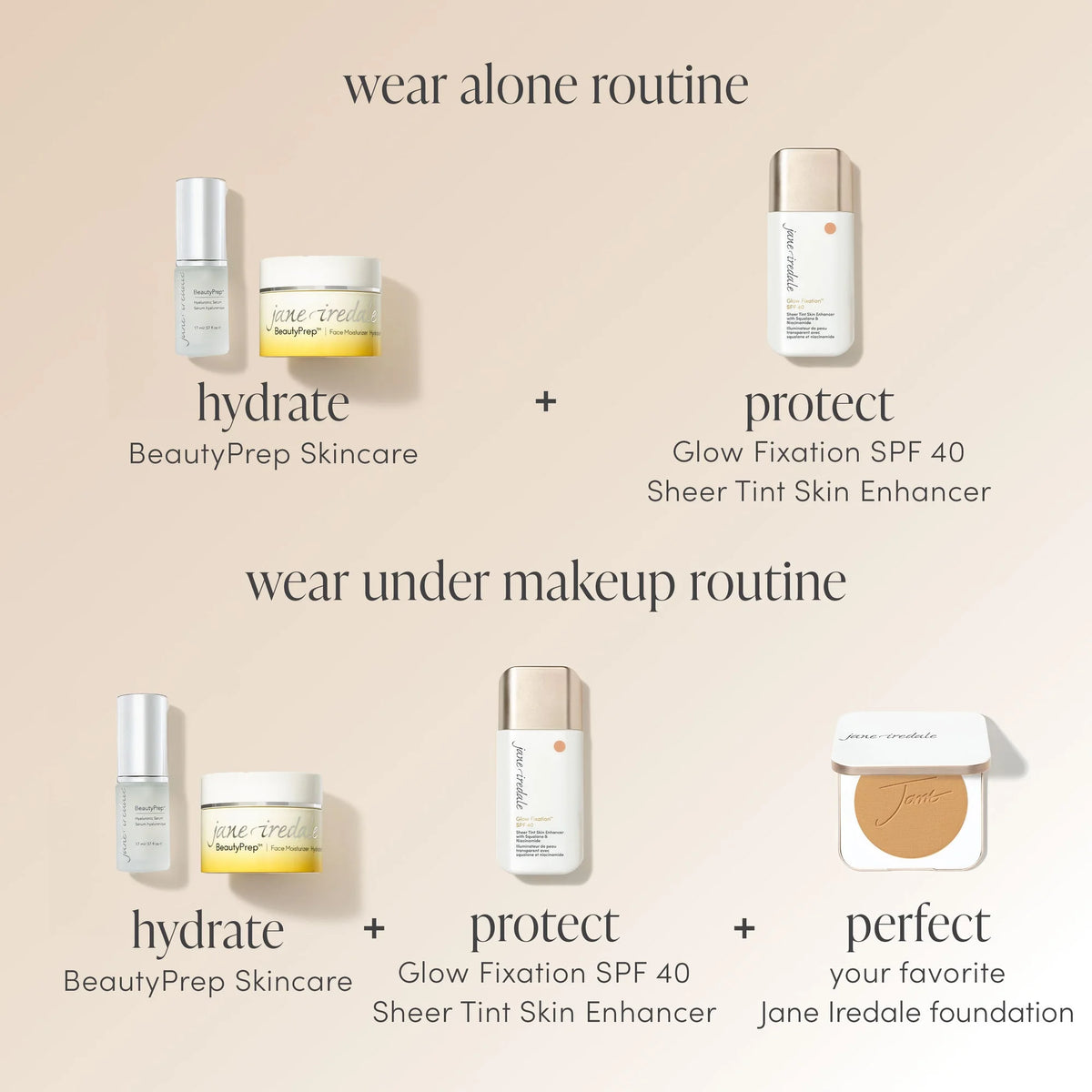 Jane Iredale Glow Fixation SPF 40 Sheer Tint Skin Enhancer Fair to Light 40ml
