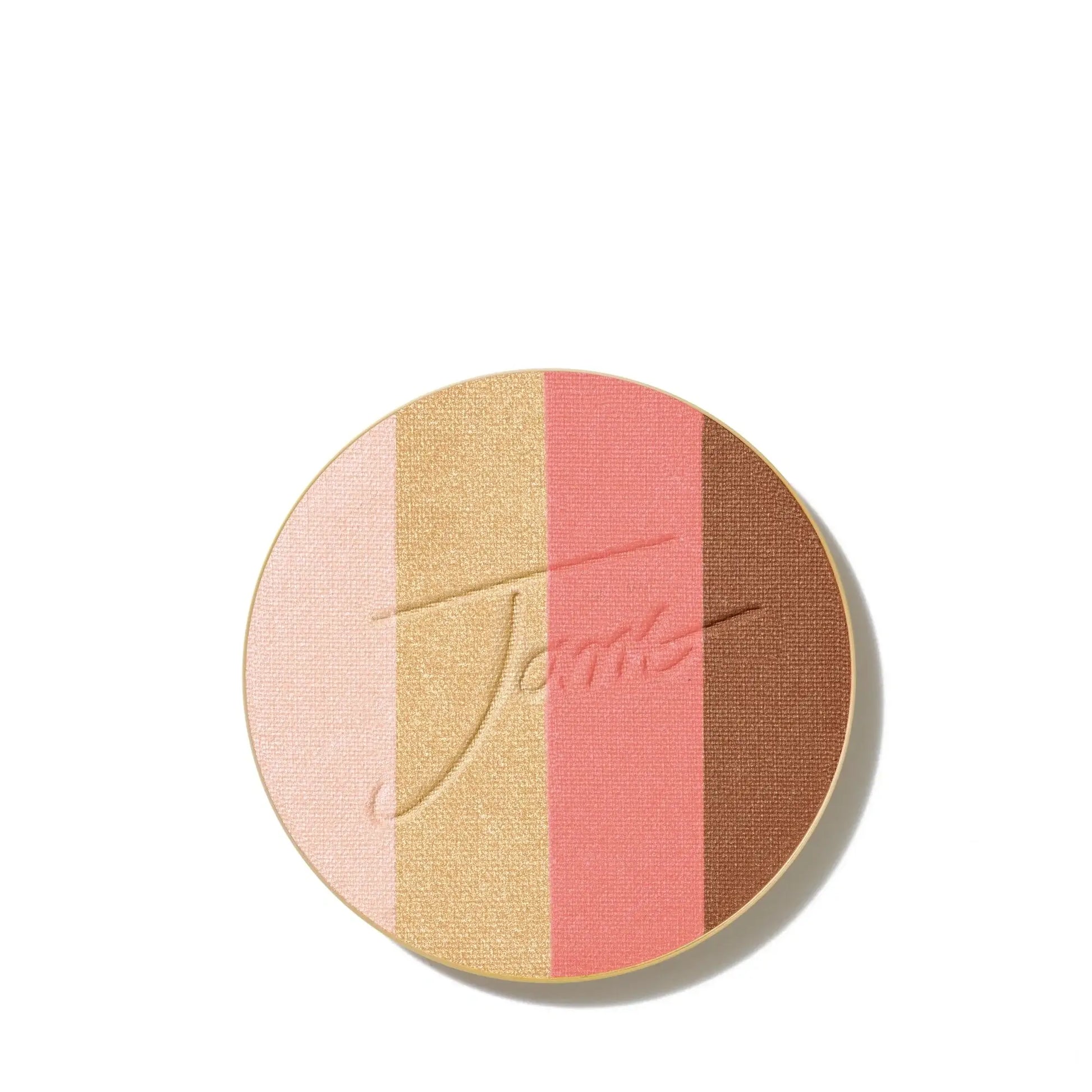 Jane Iredale PureBronze Shimmer Bronzer Refill First Light met champagne roze en gouden tinten voor een stralende teint.