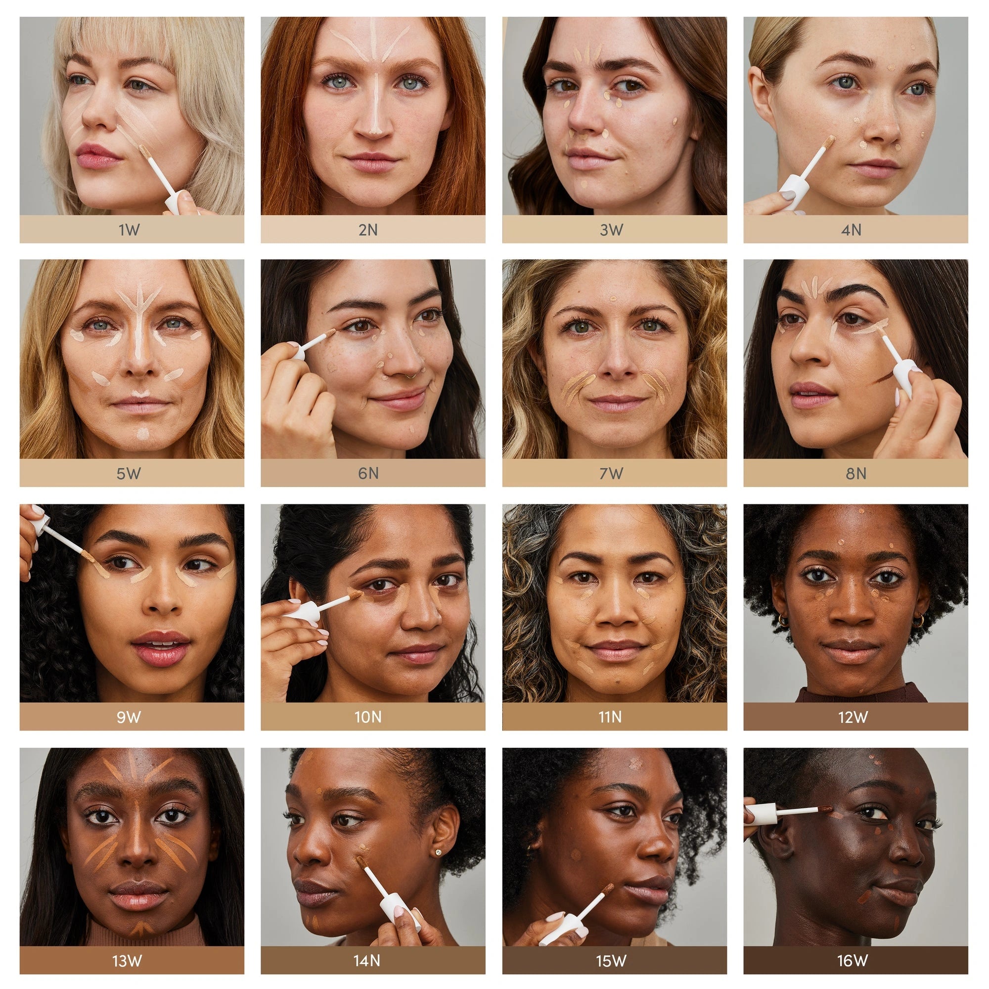 Jane Iredale PureMatch Liquid Concealer 13W Deep 5ml kleuren en texturen voor diverse huidtinten, applicatie demonstratie.