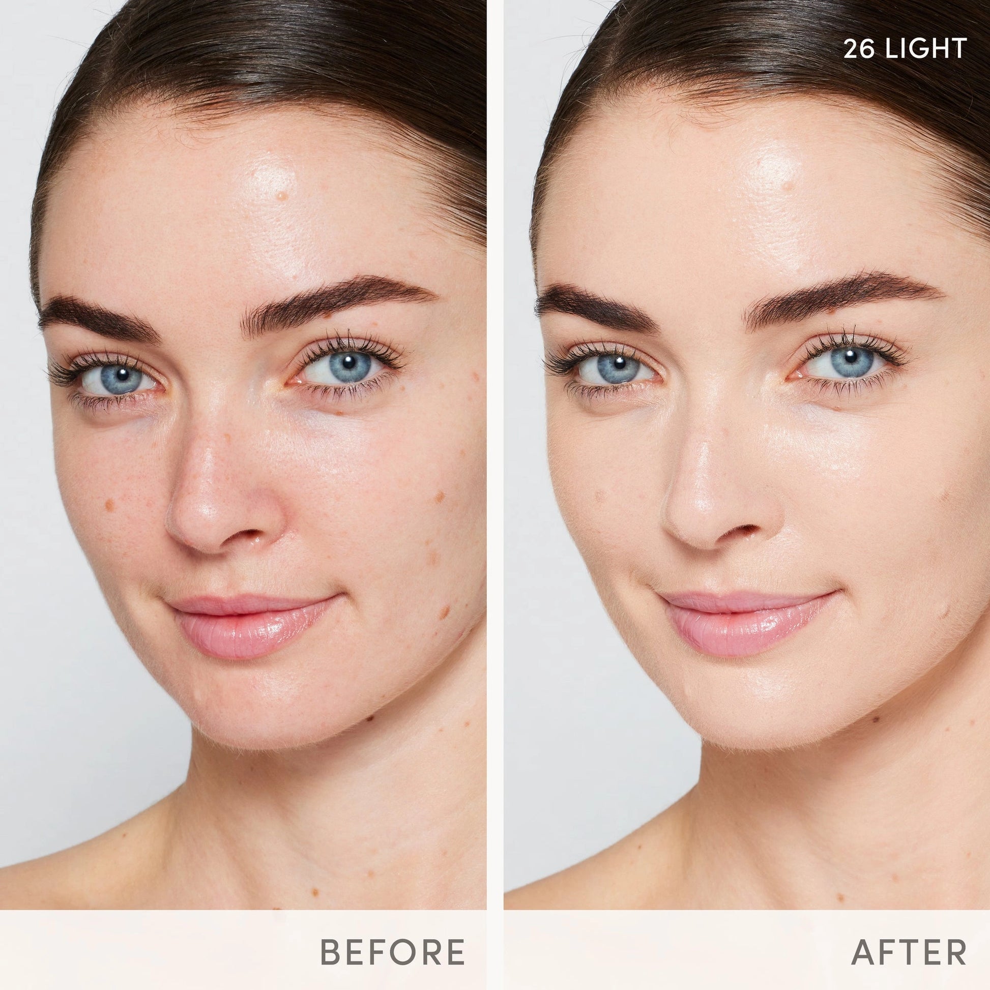 Jane Iredale Skintuition SPF30 Radiance-Boosting Liquid Foundation 26 Light 30ml voor stralende huid, voor en na gebruik