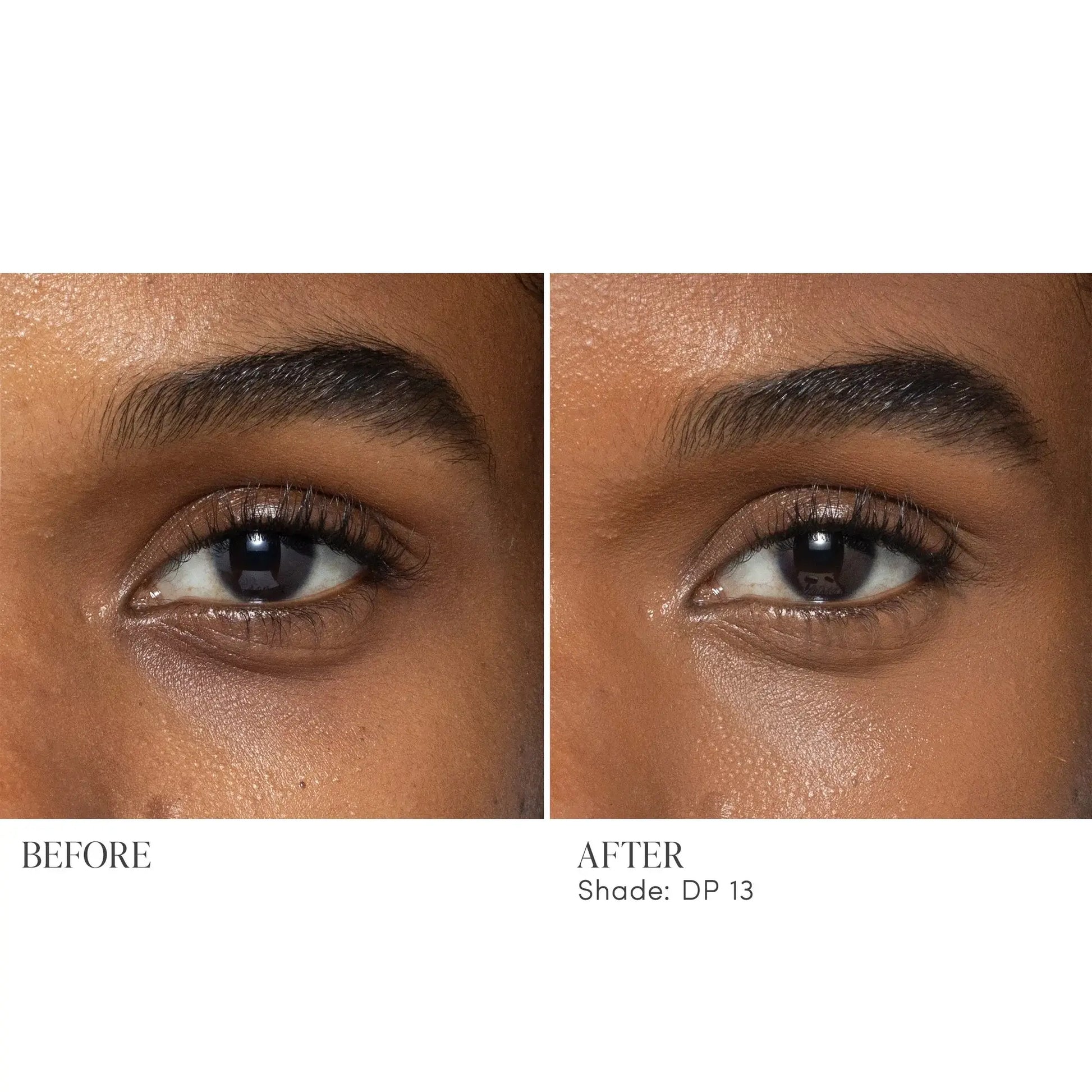 Jane Iredale Skintuition Brightening Under Eye Concealer DP13 voor een stralende huid en natuurlijke dekking, voor en na gebruik.