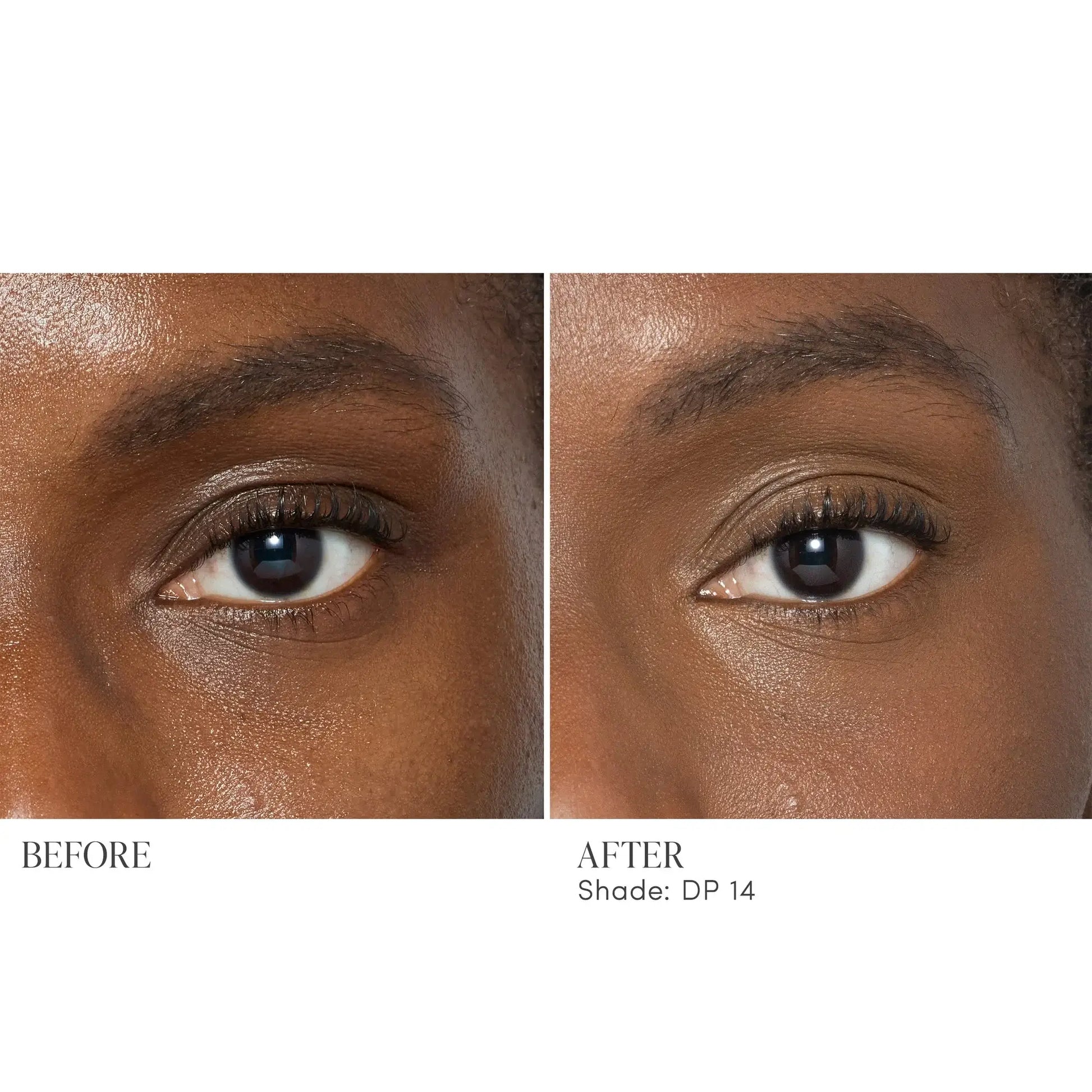 Jane Iredale Skintuition Brightening Under Eye Concealer DP14 voor een stralende oogopslag, zichtbaar verschil tussen voor en na.