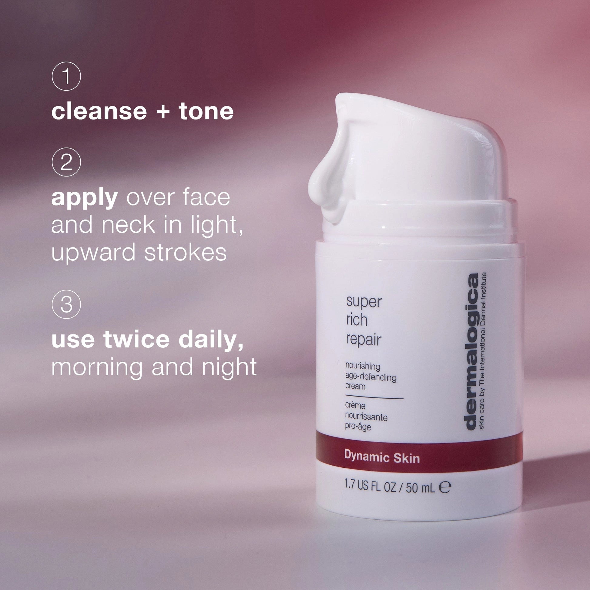Dermalogica Super Rich Repair Moisturizer 100ml met gebruiksinstructies voor optimale huidverzorging