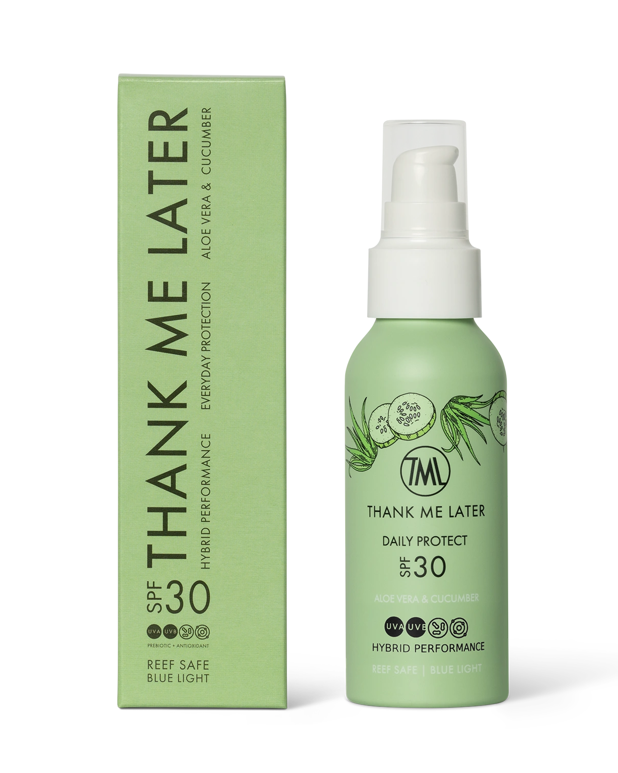 Thank Me Later Daily Exposure Sunscreen Cucumber & Aloe Vera 100ml