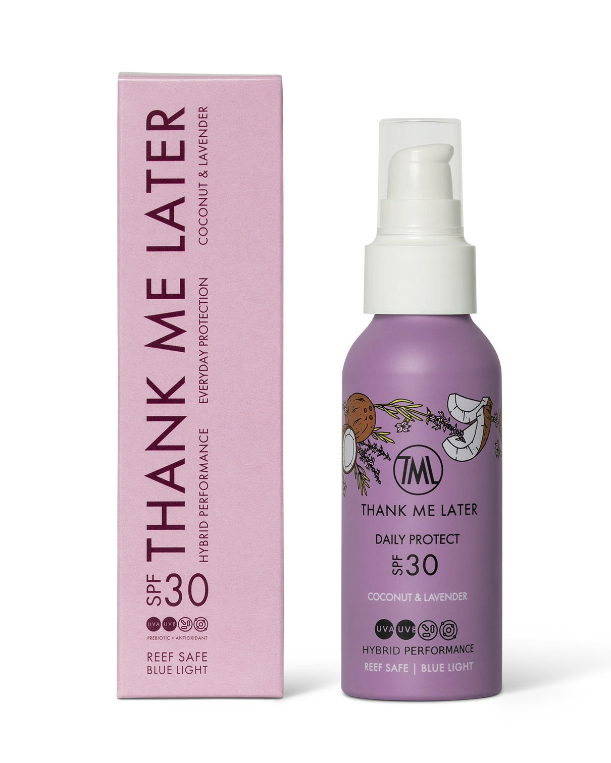 Thank Me Later Daily Exposure Sunscreen Lavender & Coconut 100ml