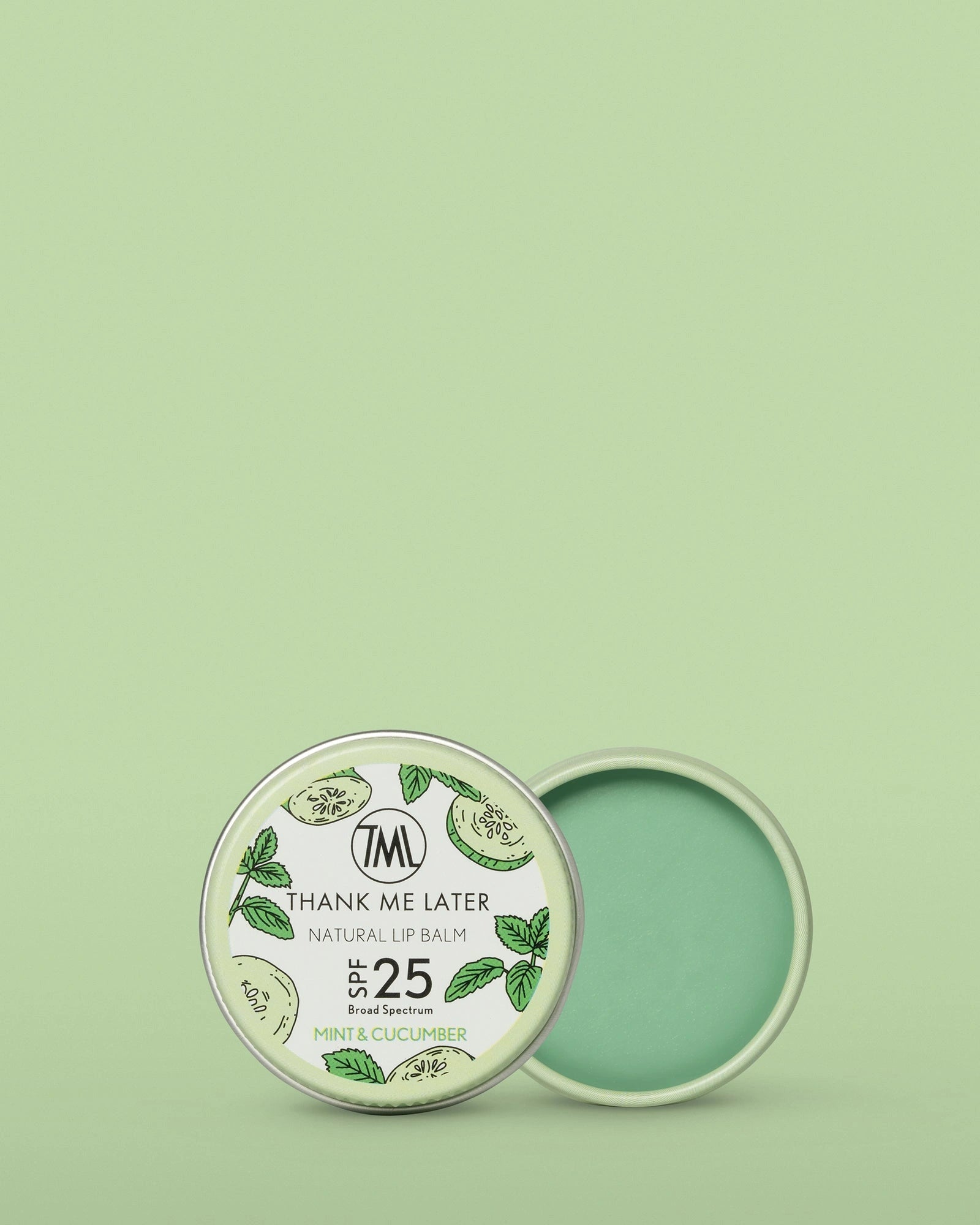 Thank Me Later Natural Lip Balm SPF25 Mint Cucumber 10g
