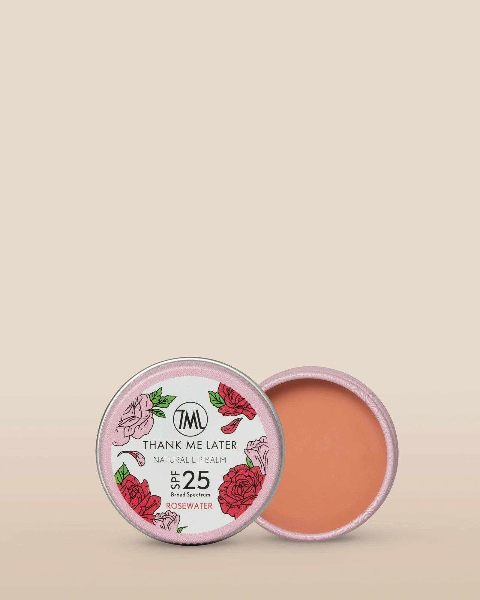 Thank Me Later Natural Lip Balm SPF25 Rosewater 10g