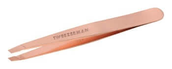 Tweezerman - Slant Tweezer Rose Gold met schuine punt, perfect voor precisie en styling, elegant ontwerp in rosé goud.