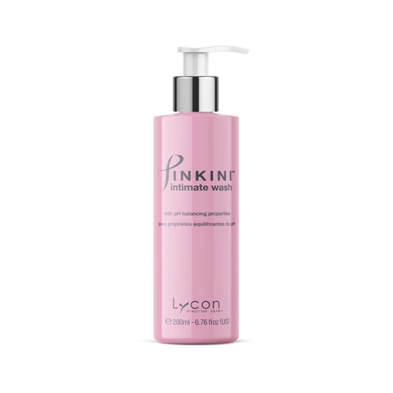 Lycon Pinkini Intimate Wash 200ml, luxe pH-gebalanceerde reinigingsgel in een stijlvolle fles voor dagelijkse verzorging.