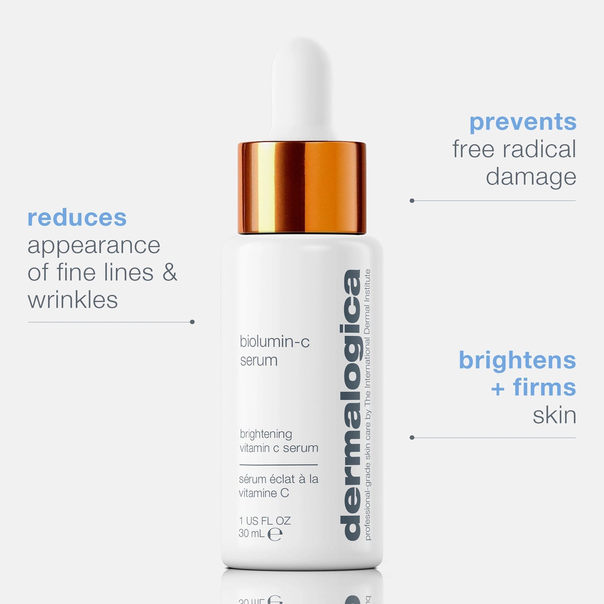 Dermalogica BioLumin-C Serum 59ml met druppelaar, vermindert fijne lijntjes en beschermt de huid tegen vrije radicalen.