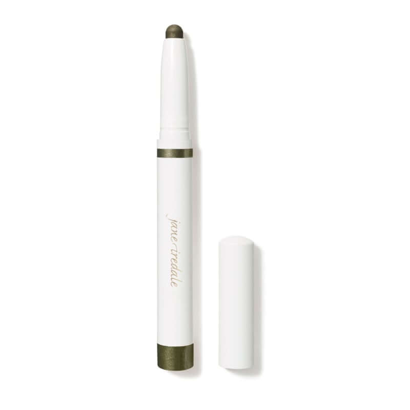 Jane Iredale ColorLuxe Eye Shadow Stick Ivy 1,4g in mosgroen met parelmoerglans, perfect voor een aardse ooglook.
