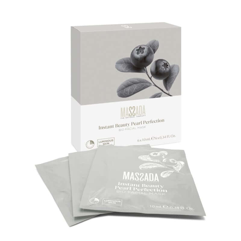 Massada Instant Beauty Pearl Perfection Bio Facial Mask 6pc verpakking met maskers voor een stralende huid