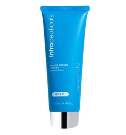 Intraceuticals Rejuvenate Enzyme Exfoliant 120ml in een opvallende blauwe tube, ideaal voor een stralende huid.