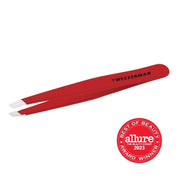 Tweezerman - Slant Tweezer Signature Red met scherpe uiteinden en award-winnaar logo, perfect voor precisie ontharing.