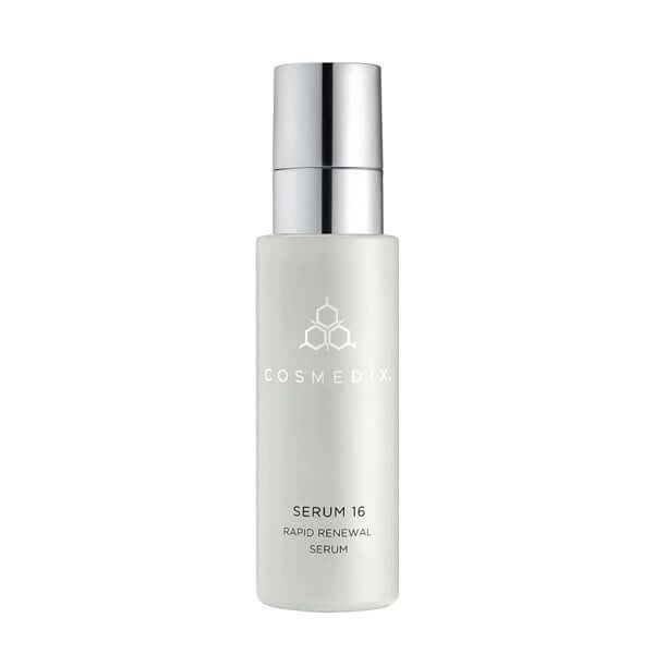 Cosmedix Serum 16 Rapid Renewal Serum 30ml in een stijlvolle glazen fles, ideaal voor anti-aging huidverzorging.