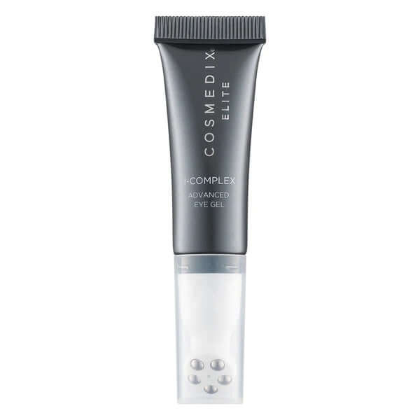 Cosmedix Elite I-Complex Advanced Eye Gel 10ml met metalen rollerball voor verfrissing van de oogcontour.