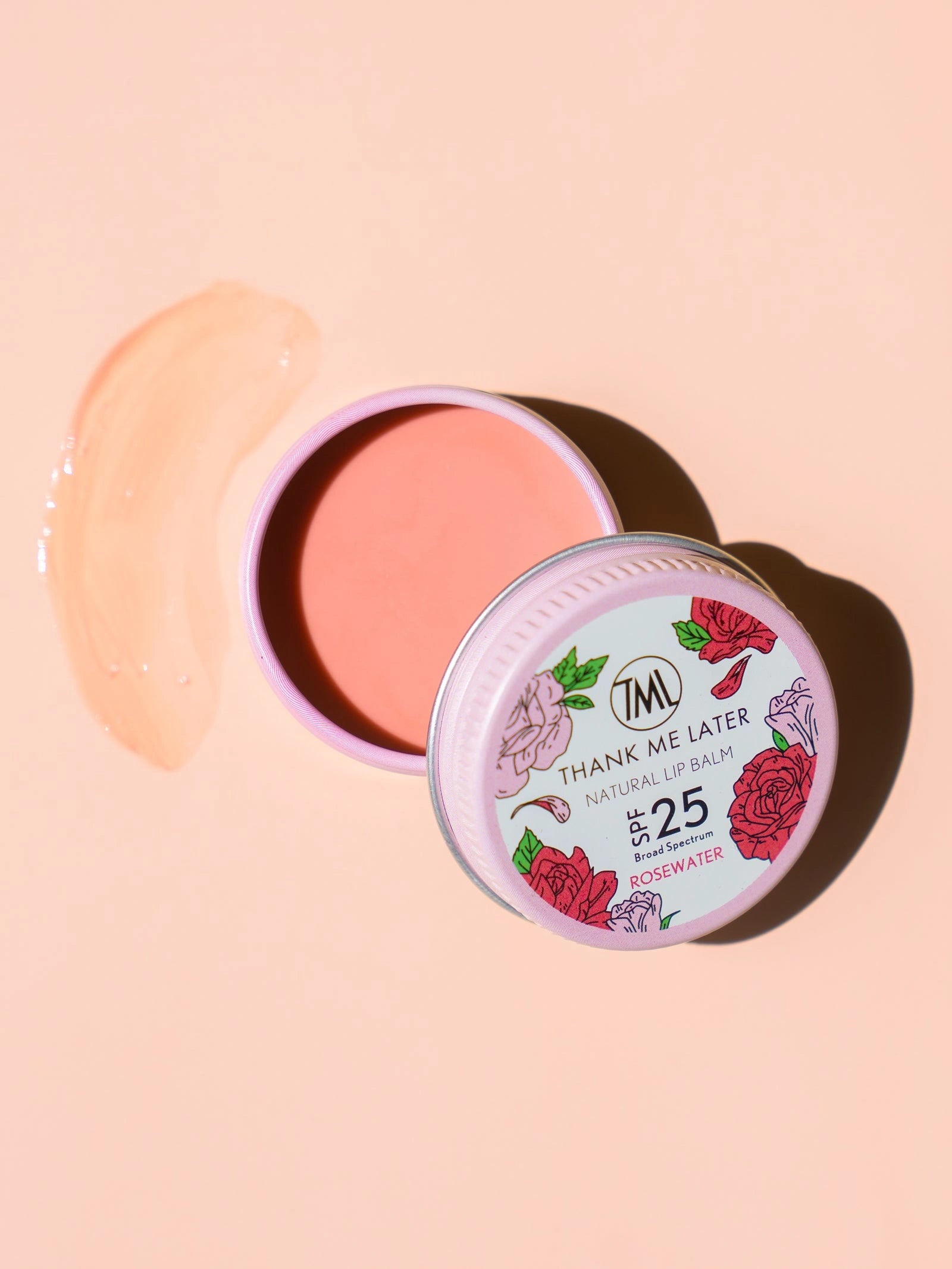 Thank Me Later Natural Lip Balm SPF25 Rosewater 10g