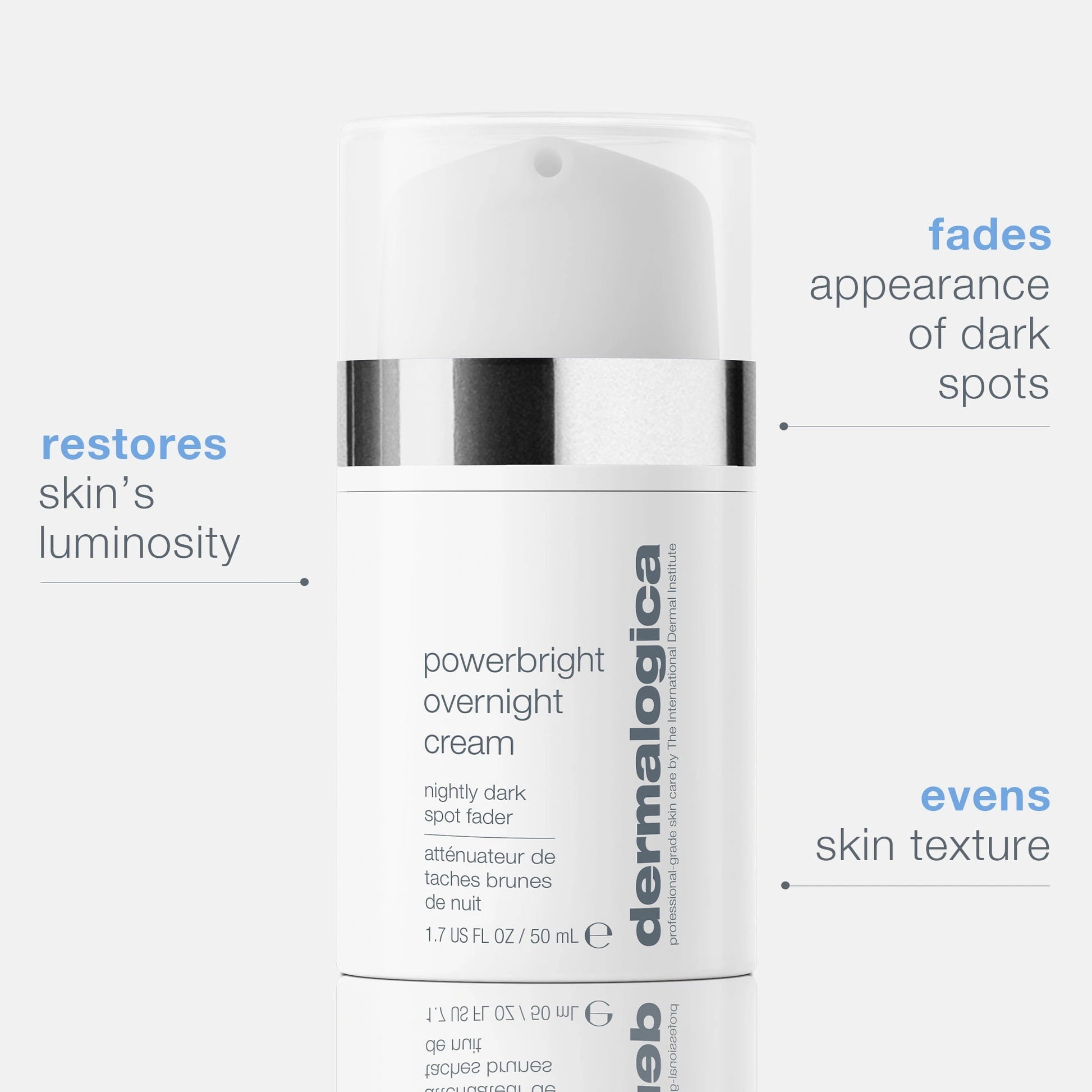 Dermalogica PowerBright Overnight Cream 50ml, verhelderende nachtcrème tegen pigmentvlekken voor een egale huid.