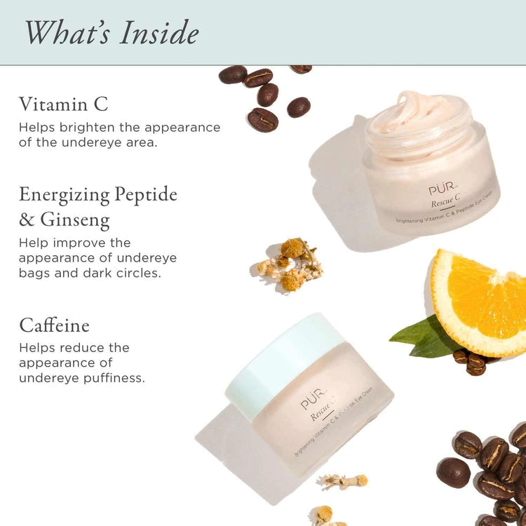 PUR Rescue C Brightening Vitamin C Peptide Eye Cream 15ml